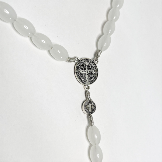 Terço de São Bento em Contas Ovaladas - 58cm