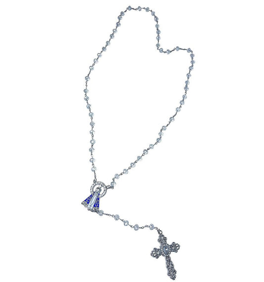 Terço de Nossa Senhora Aparecida com Cristais - 45 cm