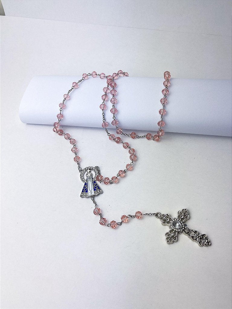 Terço de Nossa Senhora Aparecida com Cristais - 45 cm