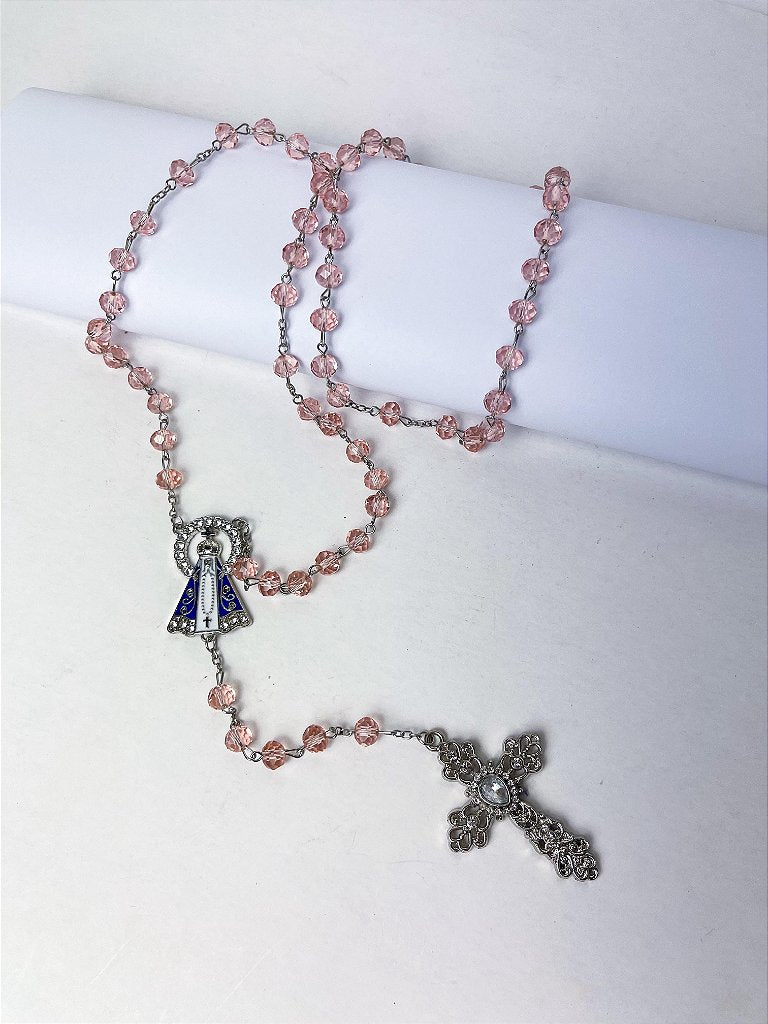 Terço de Nossa Senhora Aparecida com Cristais - 45 cm