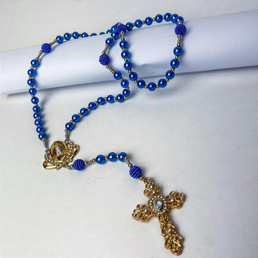 Terço Nossa senhora Aparecida pérola Premium - 40 cm