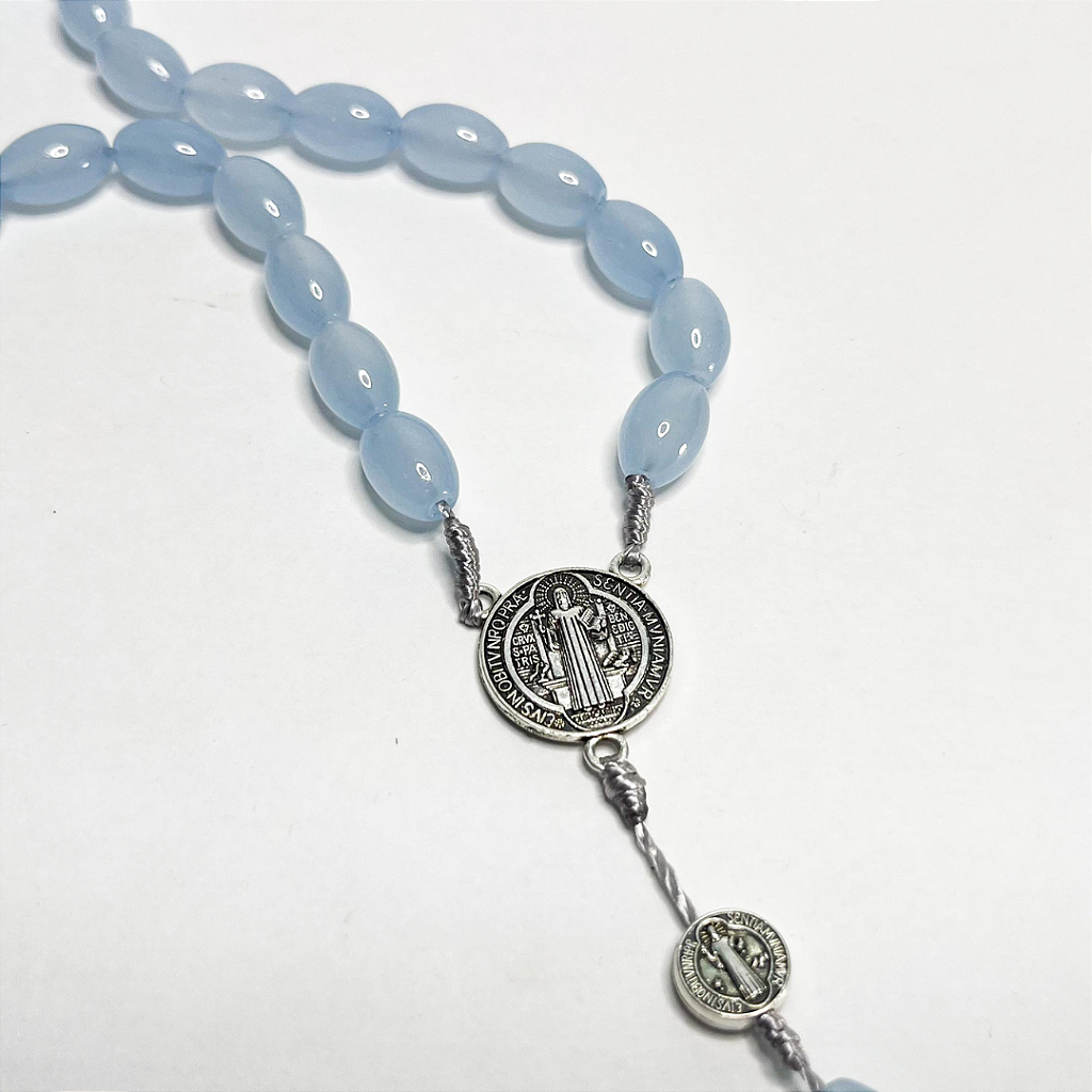 Terço de São Bento em Contas Ovaladas - 58cm