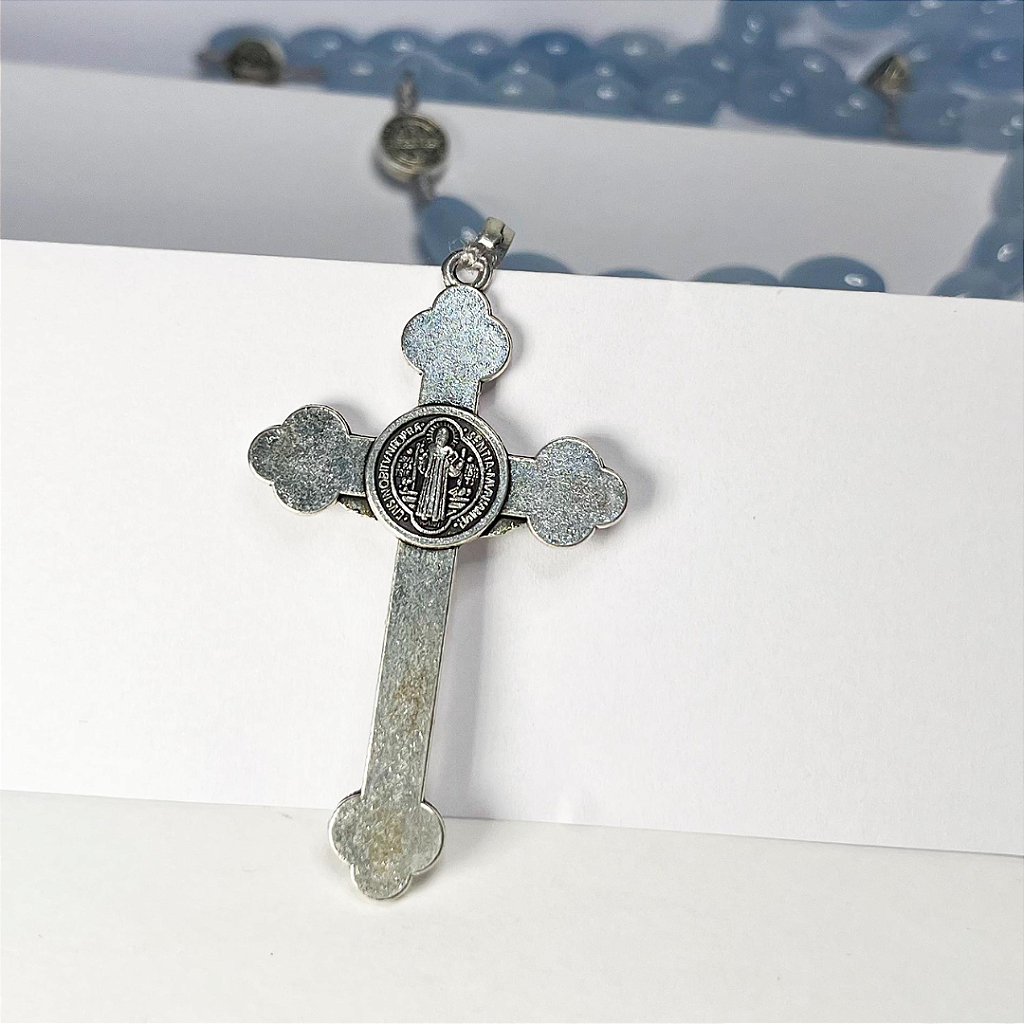 Terço de São Bento em Contas Ovaladas - 58cm