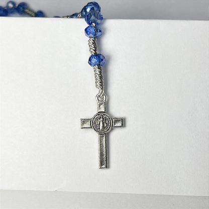 Terço de Pulso de Cristal com Medalha de São Bento - 22CM