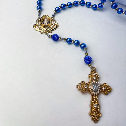 Terço Nossa senhora Aparecida pérola Premium - 40 cm