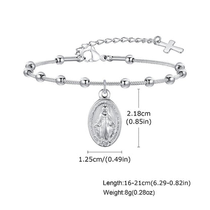 Pulseira de N.S das Graças, Aço inox