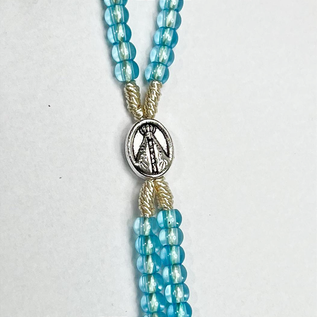 Terço de Pulso Infantil Translúcido com Medalha de N. S. Aparecida - 21 CM