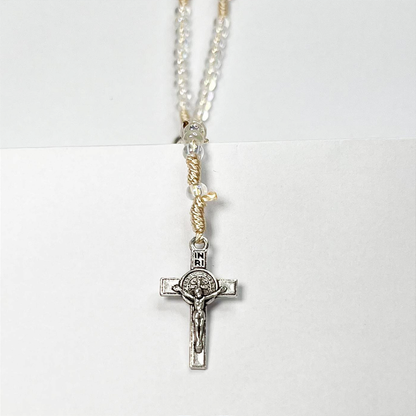 Terço de Pulso Infantil Translúcido com Medalha de N. S. Aparecida - 21 CM