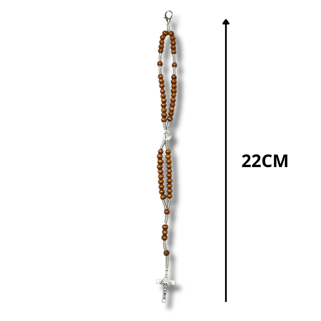 Terço de Pulso de Madeira com Fecho - 22 CM