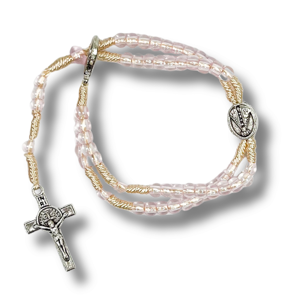 Terço de Pulso Infantil Translúcido com Medalha de N. S. Aparecida - 21 CM