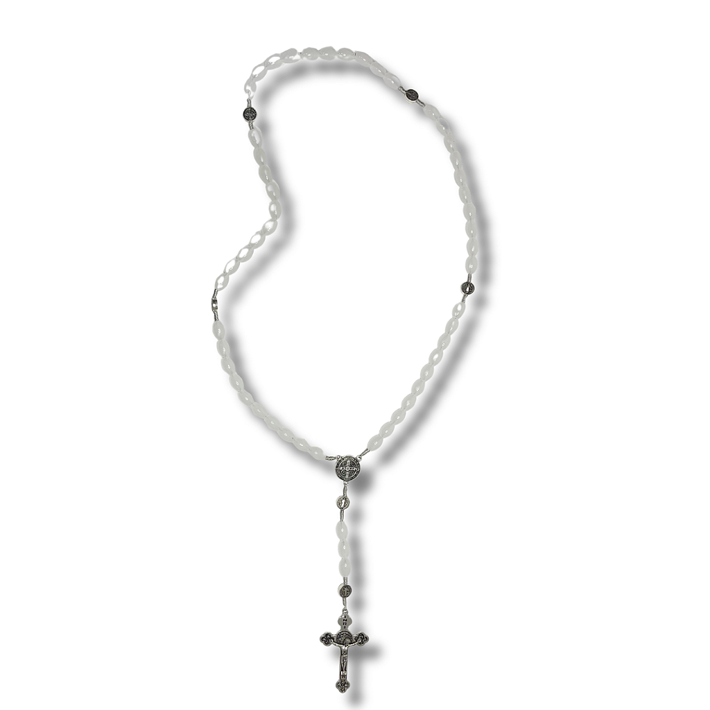 Terço de São Bento em Contas Ovaladas - 58cm