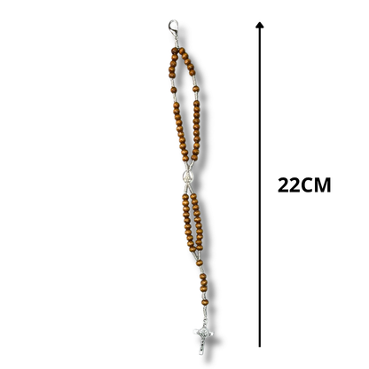 Terço de Pulso de Madeira com Fecho - 22 CM