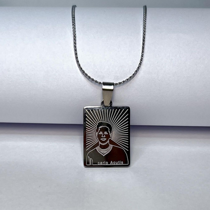 Colar Aço Inox com Medalha de São Carlo Acutis - Feminino