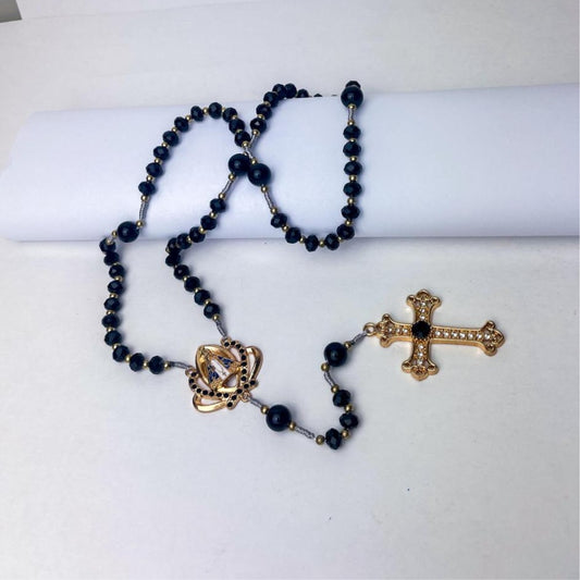 Terço Nossa Senhora Aparecida em Cristal - 46 cm