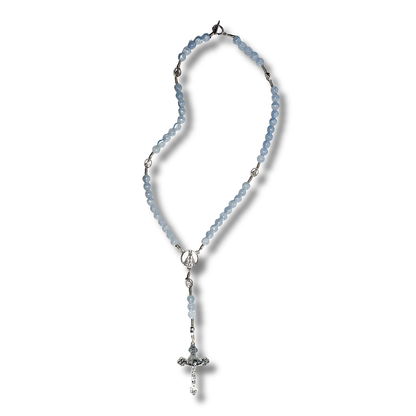 Terço Marmorizado com Medalha de Nossa Senhora Aparecida - 41cm