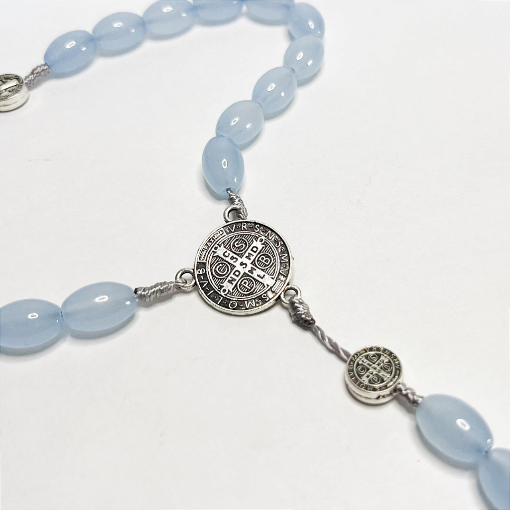 Terço de São Bento em Contas Ovaladas - 58cm