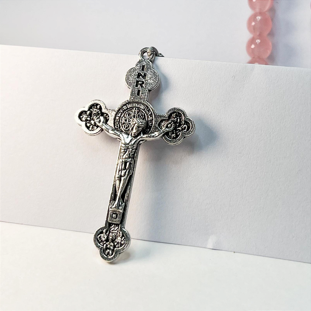 Terço Marmorizado com Medalha de Nossa Senhora Aparecida - 41cm