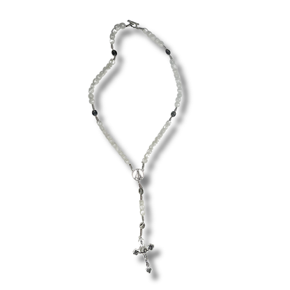 Terço Marmorizado com Medalha de Nossa Senhora Aparecida - 41cm