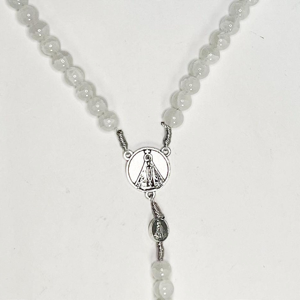 Terço Marmorizado com Medalha de Nossa Senhora Aparecida - 41cm