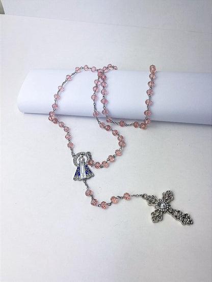 Terço de Nossa Senhora Aparecida com Cristais - 45 cm