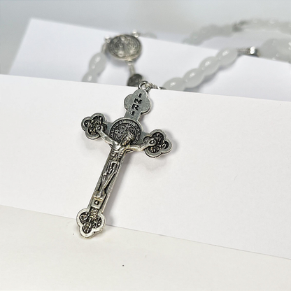 Terço de São Bento em Contas Ovaladas - 58cm