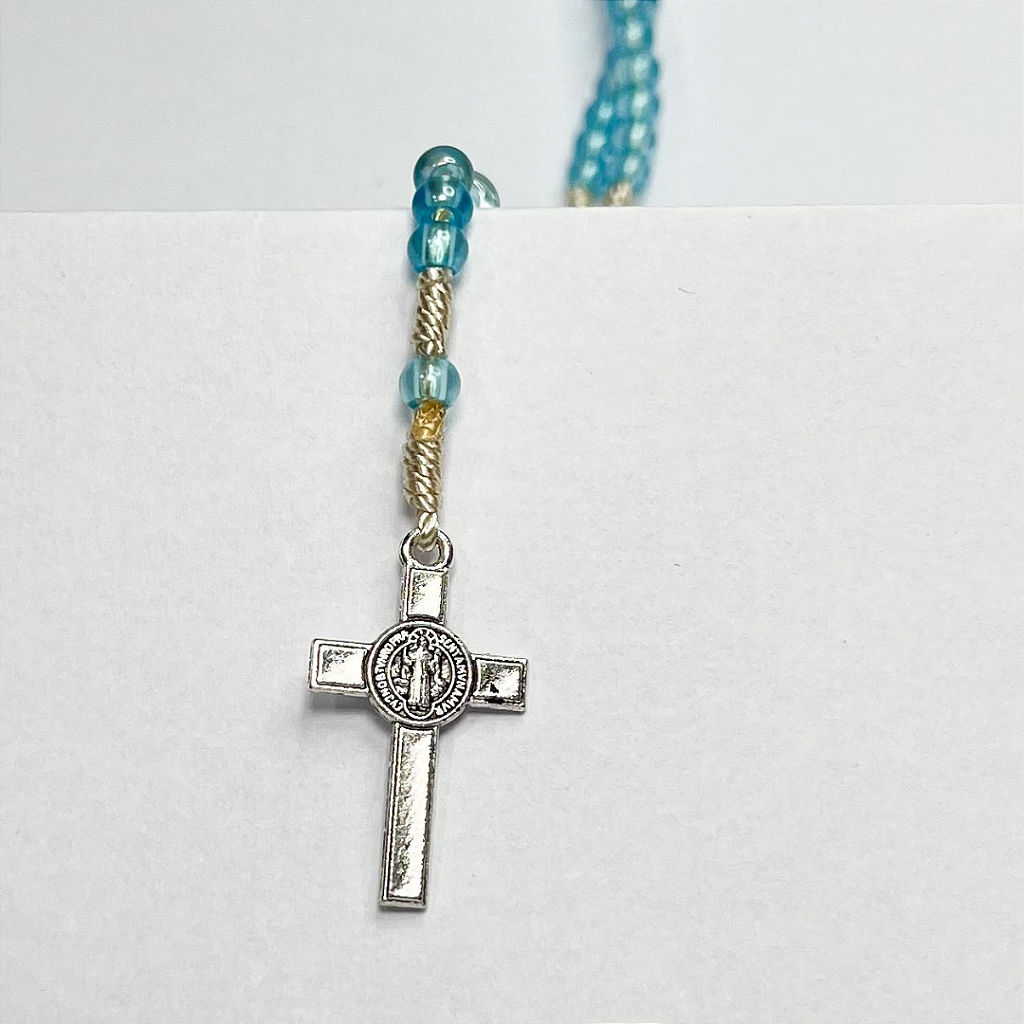 Terço de Pulso Infantil Translúcido com Medalha de N. S. Aparecida - 21 CM