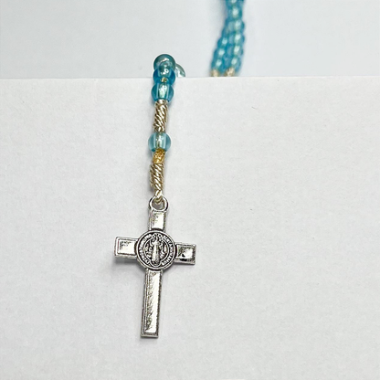 Terço de Pulso Infantil Translúcido com Medalha de N. S. Aparecida - 21 CM