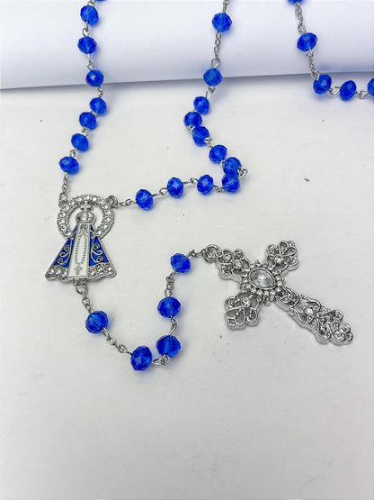 Terço de Nossa Senhora Aparecida com Cristais - 45 cm