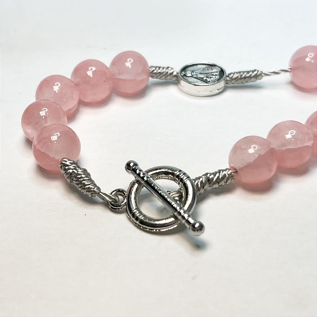 Terço Marmorizado com Medalha de Nossa Senhora Aparecida - 41cm