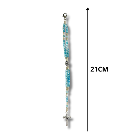 Terço de Pulso Infantil Translúcido com Medalha de N. S. Aparecida - 21 CM