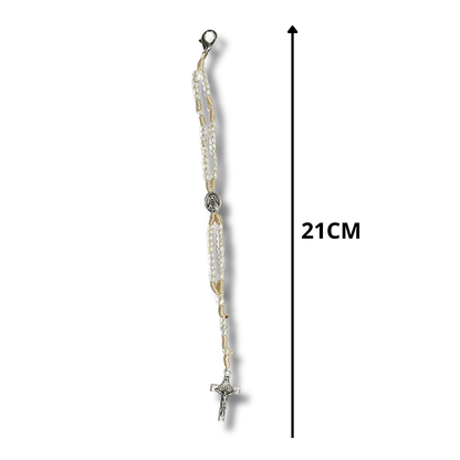 Terço de Pulso Infantil Translúcido com Medalha de N. S. Aparecida - 21 CM