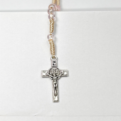 Terço de Pulso Infantil Translúcido com Medalha de N. S. Aparecida - 21 CM