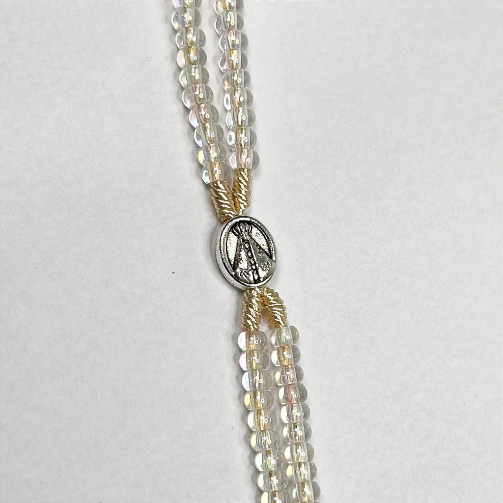 Terço de Pulso Infantil Translúcido com Medalha de N. S. Aparecida - 21 CM